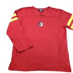 VTG Florida State Seminoles Shirt Mens L Red NCAA Football Concepts Sport V Neck